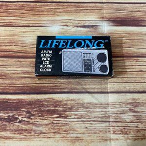 Lifelong AM/FM Portable Pocket Size Radio with LCD Alarm Clock Model-845